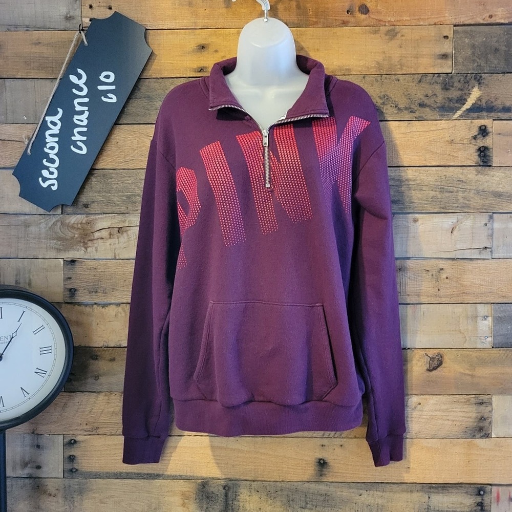 Victoria's Secret Pink women's plum colored pull over sweatshirt size small